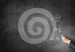 Caricature of builder man