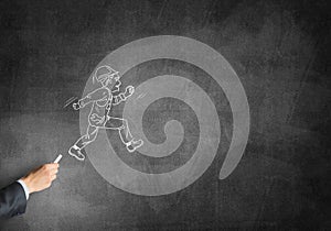 Caricature of builder man