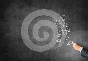 Caricature of builder man