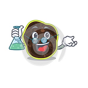 Caricature character of firmicutes smart Professor working on a lab