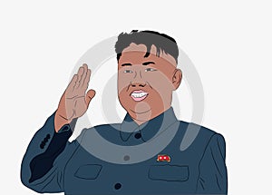 Caricature character illustration of Kim Jong Un photo