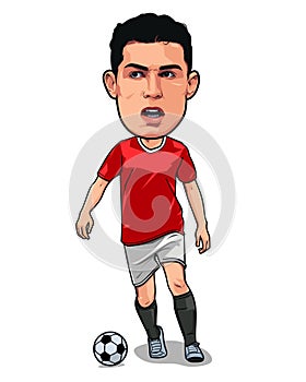 Caricature of Cristiano Ronaldo, Manchester united, Vector Isolated