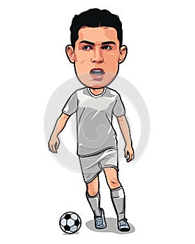 Caricature of Cristiano Ronaldo, Real Madrid, Vector Isolated