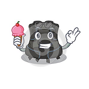 A Caricature design concept of scuba buoyancy compensator with cone ice cream