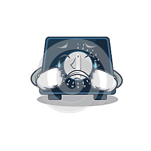 Caricature design of kitchen timer having a sad face