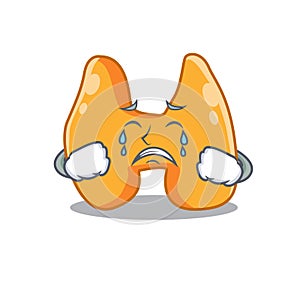 Caricature design of thyroid having a sad face