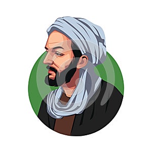 Caricature of Ibn Sina, Persian Muslim Polymath photo