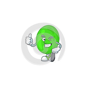 Caricature picture of cocci with Thumbs up finger