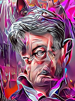 Caricatured portrait of French politician Jean-Luc MÃÂ©lenchon