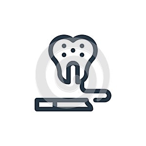 caries icon vector from quit smoking concept. Thin line illustration of caries editable stroke. caries linear sign for use on web