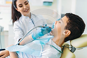 Caries removal procedure, children stomatology