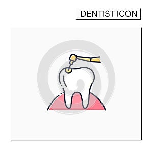 Caries treatment color icon