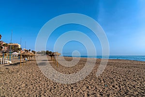 Carihuela beach between Torremolinos and Benalmadena Andalusia Spain photo