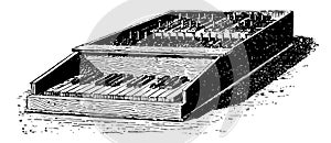 Carillon with Clavier, vintage illustration photo