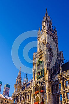 Carillon situated on the wall of the new town hall in munich. In german it is called rathaus-glockenspiel...IMAGE