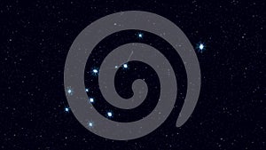 Carina constellation, gradually zooming rotating image