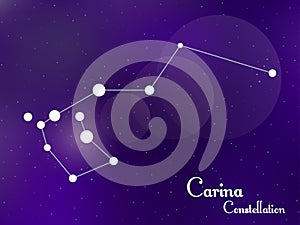 Carina constellation. Starry night sky. Cluster of stars, galaxy. Deep space. Vector