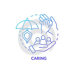 Caring blue gradient concept icon