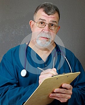 Caring Doctor Listens and Consults