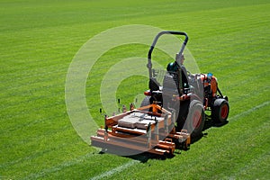 caring football field at the stadium