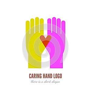 Caring hand logo photo