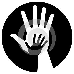 Caring hands icon