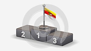 Carinthia 3D waving flag illustration on winner podium.