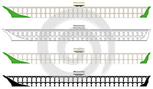 Carioca Aqueduct and tram colored.