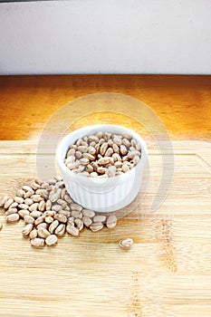 Carioca beans in a bowl. Brazilian grains photo
