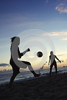 Carioca Brazilians Playing Altinho Futebol Beach Football