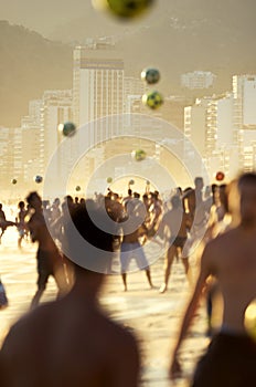 Carioca Brazilians Playing Altinho Futebol Beach Soccer Football