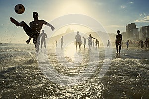 Carioca Brazilians Playing Altinho Futebol Beach Soccer Football