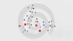 carisoprodol molecule 3d, molecular structure, ball and stick model, structural chemical formula soma