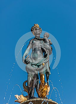 Caritas fountain or well mother and children, Copenhagen, Denmark