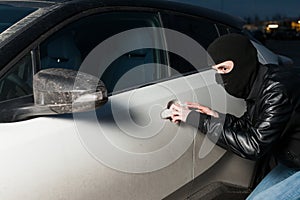Carjacking danger, car insurance concept