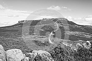 From Carl Wark fort, across Hathersage Moor, to Higger Tor photo