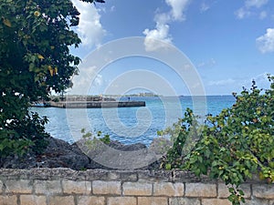 Carlisle bay in Barbados with a blue sky