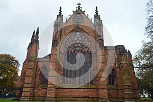 Carlisle Cathedral and East Window Exterior View, Cumbria
