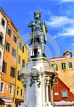 Carlo Goldoni Statues Famous Playwright Venice Italy photo