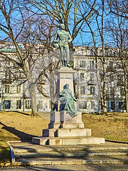 Carlo Nicolis di Robilant monument at the Cavour Garden. Turin, Italy