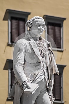 Carlo Osvaldo Goldoni statue located in Florence, Italy