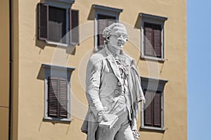 Carlo Osvaldo Goldoni statue located in Florence, Italy