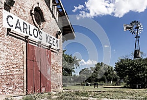 Carlos Keen Railroad station and windmill photo