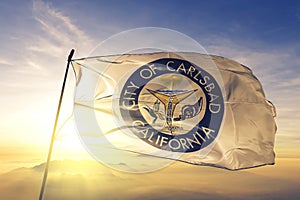 Carlsbad of California of United States flag waving on the top