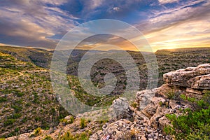 Carlsbad Cavern National Park, New Mexico, USA overlooking Rattlesnake Canyon