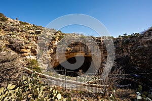 Carlsbad Caverns Entrance On Cloudless Day