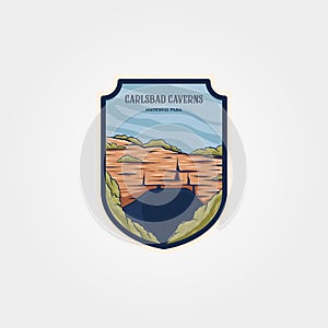 Carlsbad caverns national park logo vector symbol design, U.S. national park cave emblem illustration design