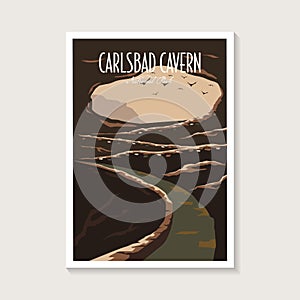 Carlsbad Caverns National Park poster vector illustration design, inner cave poster