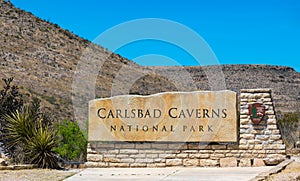 Carlsbad Caverns National Park sign on Carlsbad Cavern Hwy