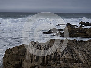 Carmel beach on a stormy day